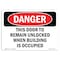 Signmission Safety Sign, OSHA Danger, 10" Height, This Door To Remain Unlocked When Building, Landscape OS-DS-D-1014-L-2272 - alternate 1
